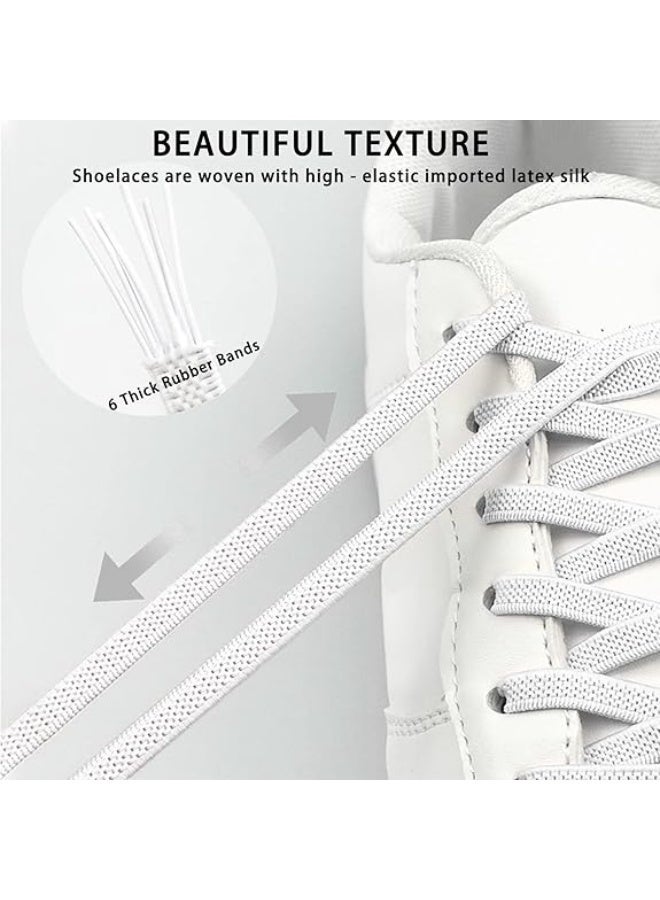 2 Pairs Elastic No Tie Shoe Laces for Adults and Kids Shoes, Tieless Flat Shoelaces for Sneakers - Image 3